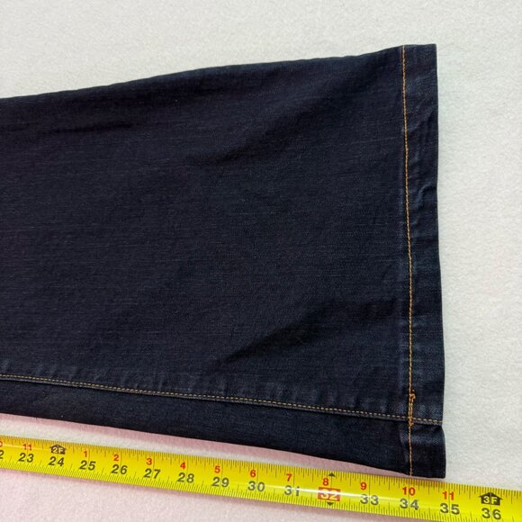 Joe Fresh Women's Wide Leg Stretch Mid Rise Blue Denim Jeans Size 4 Patch Pocket - Picture 10 of 10